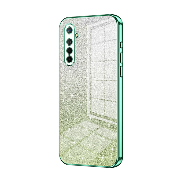 For OPPO K5 / Realme XT/XT 730G Gradient Glitter Powder Electroplated Phone Case(Green) - OPPO Cases by PMC TechLife | Online Shopping South Africa | PMC TechLife | Buy Now Pay Later Mobicred