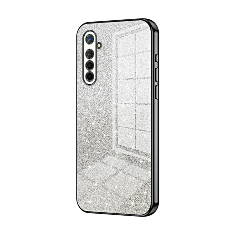 For OPPO K5 / Realme XT/XT 730G Gradient Glitter Powder Electroplated Phone Case(Black) - OPPO Cases by PMC TechLife | Online Shopping South Africa | PMC TechLife | Buy Now Pay Later Mobicred