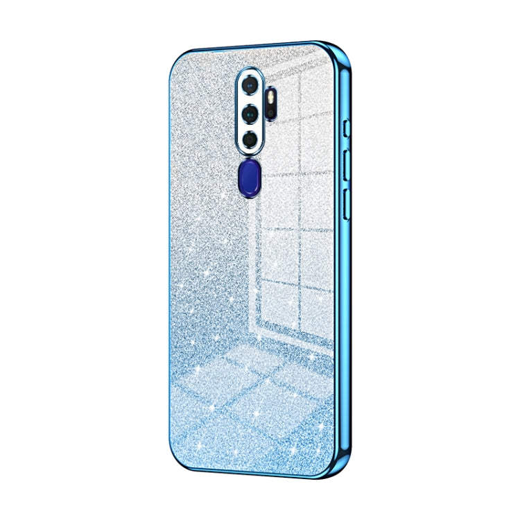 For OPPO A11x / A9 2020 Gradient Glitter Powder Electroplated Phone Case(Blue) - OPPO Cases by PMC TechLife | Online Shopping South Africa | PMC TechLife | Buy Now Pay Later Mobicred