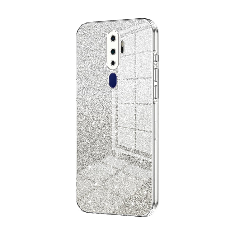 For OPPO A11x / A9 2020 Gradient Glitter Powder Electroplated Phone Case(Transparent) - OPPO Cases by PMC TechLife | Online Shopping South Africa | PMC TechLife | Buy Now Pay Later Mobicred
