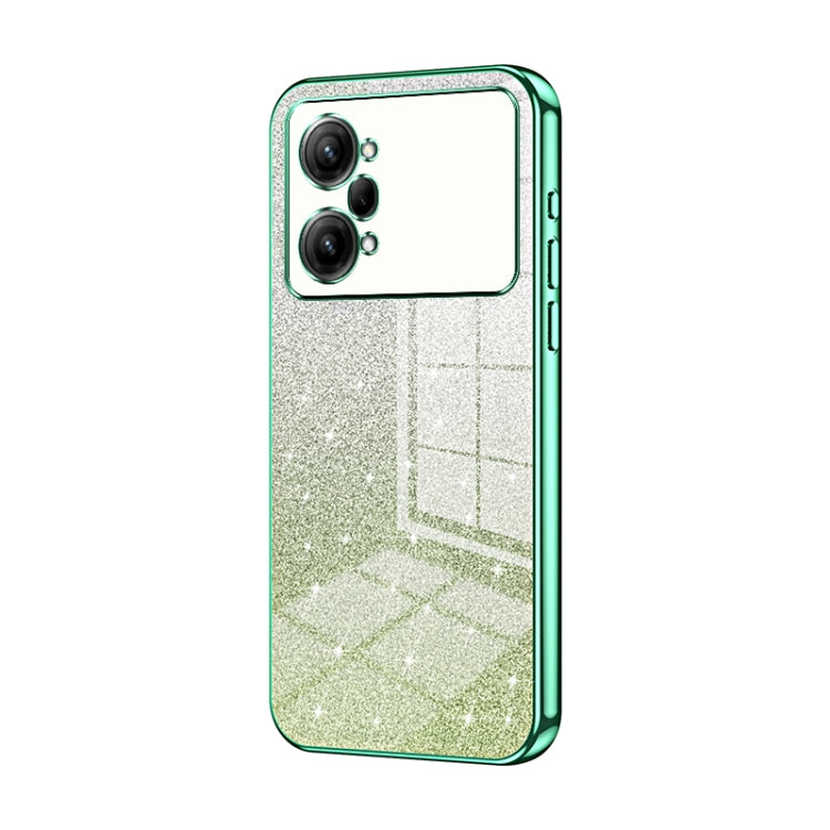 For OPPO K10 Pro Gradient Glitter Powder Electroplated Phone Case(Green) - OPPO Cases by PMC TechLife | Online Shopping South Africa | PMC TechLife | Buy Now Pay Later Mobicred