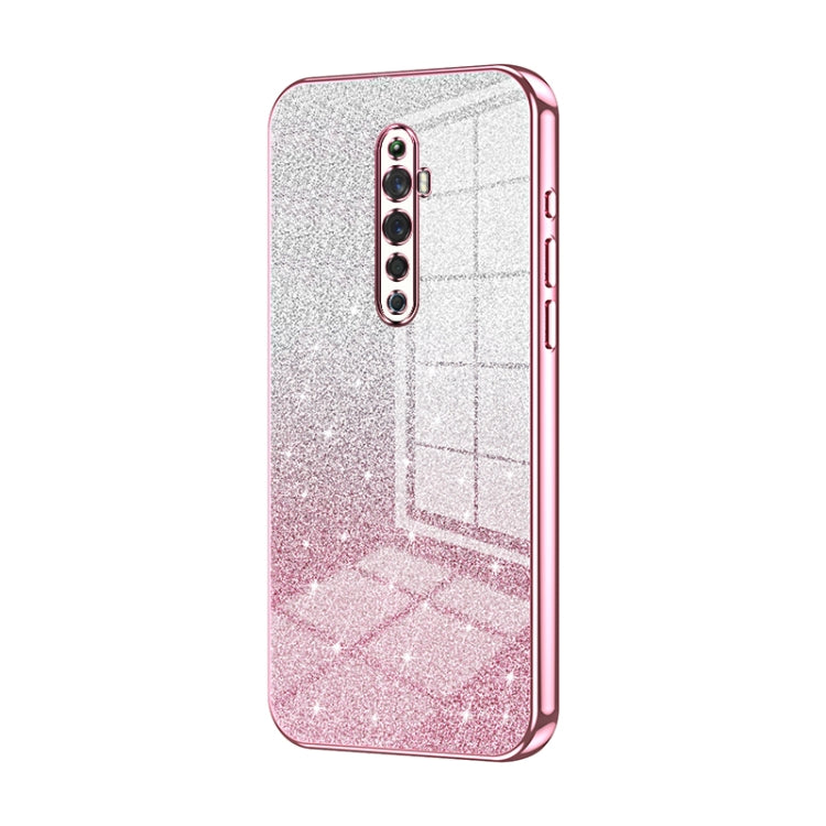 For OPPO Reno2 Z / Reno2 F Gradient Glitter Powder Electroplated Phone Case(Pink) - OPPO Cases by PMC TechLife | Online Shopping South Africa | PMC TechLife | Buy Now Pay Later Mobicred