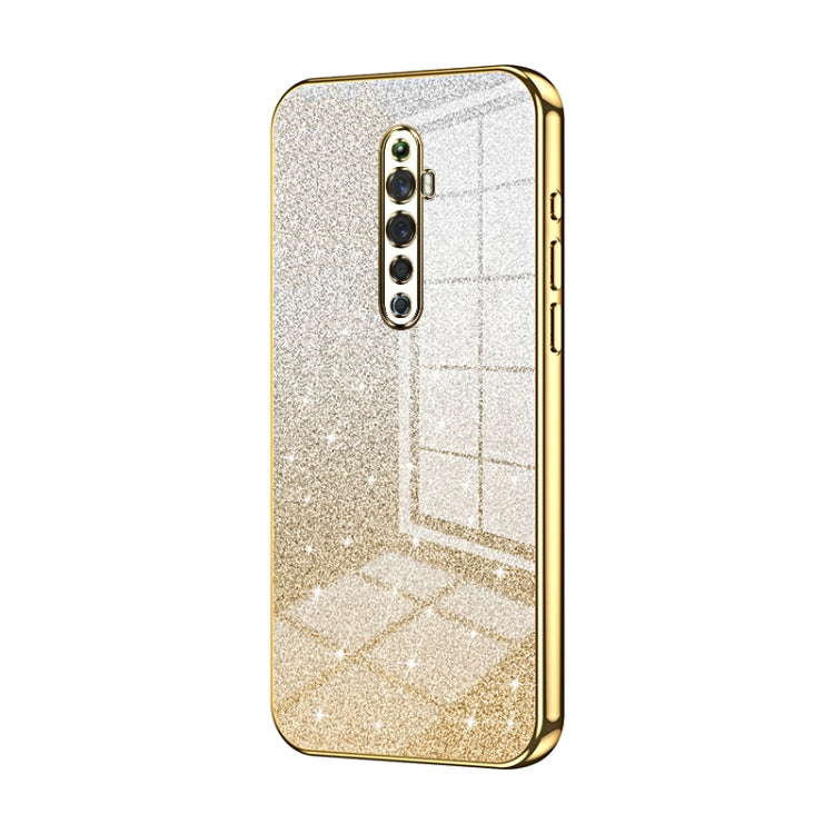 For OPPO Reno2 Z / Reno2 F Gradient Glitter Powder Electroplated Phone Case(Gold) - OPPO Cases by PMC TechLife | Online Shopping South Africa | PMC TechLife | Buy Now Pay Later Mobicred