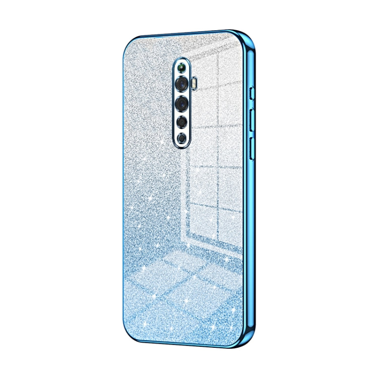 For OPPO Reno2 Z / Reno2 F Gradient Glitter Powder Electroplated Phone Case(Blue) - free shipping - PMC TechLife - Order now!
