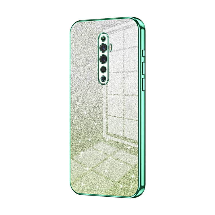 For OPPO Reno2 Z / Reno2 F Gradient Glitter Powder Electroplated Phone Case(Green) - OPPO Cases by PMC TechLife | Online Shopping South Africa | PMC TechLife | Buy Now Pay Later Mobicred