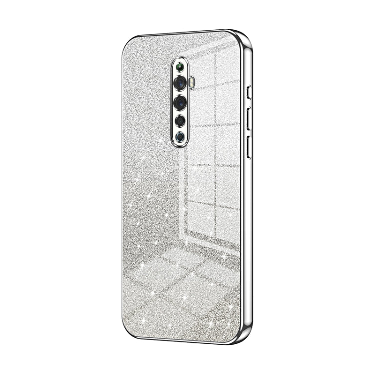 For OPPO Reno2 Z / Reno2 F Gradient Glitter Powder Electroplated Phone Case(Silver) - OPPO Cases by PMC TechLife | Online Shopping South Africa | PMC TechLife | Buy Now Pay Later Mobicred