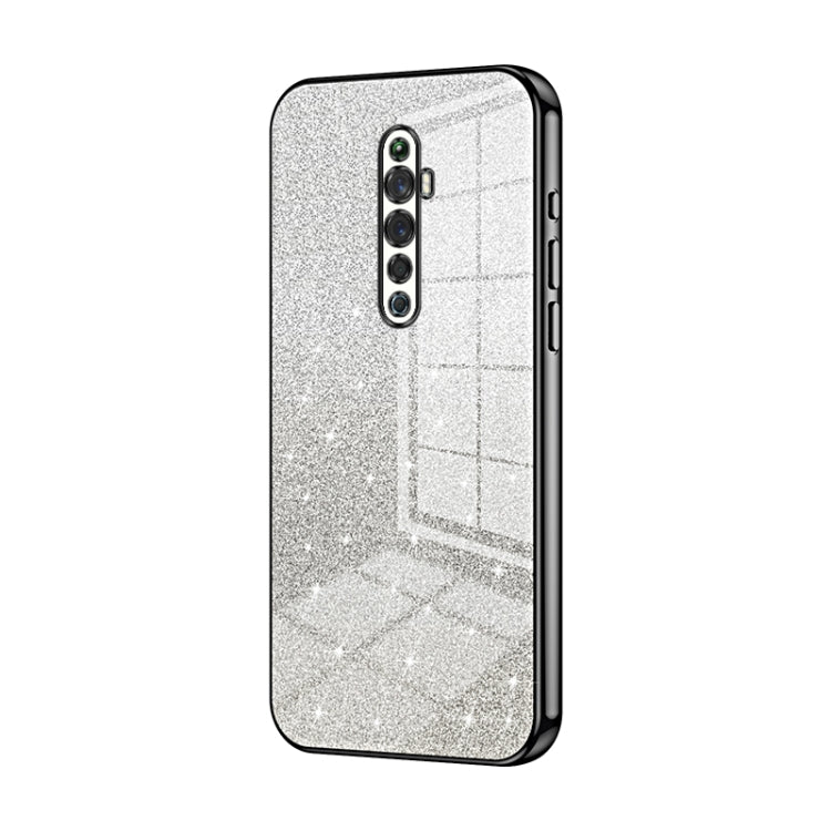 For OPPO Reno2 Z / Reno2 F Gradient Glitter Powder Electroplated Phone Case(Black) - OPPO Cases by PMC TechLife | Online Shopping South Africa | PMC TechLife | Buy Now Pay Later Mobicred