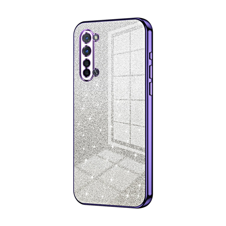 For OPPO Reno3 5G / Find X2 Lite Gradient Glitter Powder Electroplated Phone Case(Purple) - OPPO Cases by PMC TechLife | Online Shopping South Africa | PMC TechLife | Buy Now Pay Later Mobicred