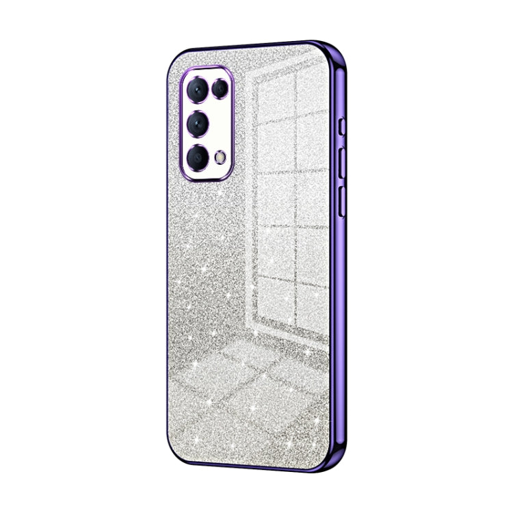 For OPPO Reno5 4G/5G / Reno5 K Gradient Glitter Powder Electroplated Phone Case(Purple) - OPPO Cases by PMC TechLife | Online Shopping South Africa | PMC TechLife | Buy Now Pay Later Mobicred