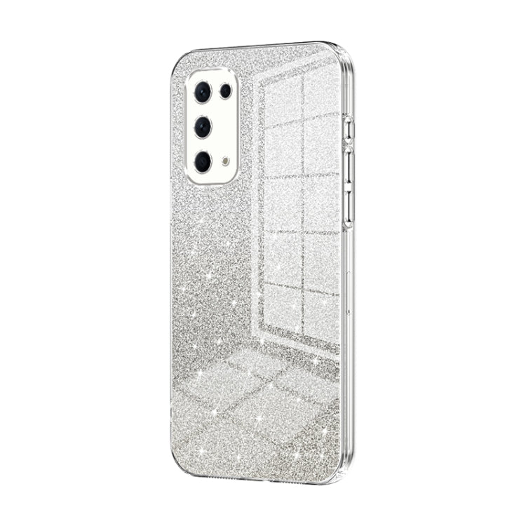 For OPPO Reno5 4G/5G / Reno5 K Gradient Glitter Powder Electroplated Phone Case(Transparent) - free shipping - PMC TechLife - Order now!