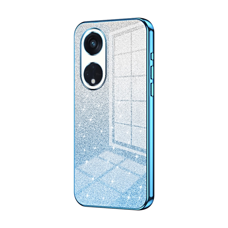 For OPPO Reno8 T 5G Gradient Glitter Powder Electroplated Phone Case(Blue) - OPPO Cases by PMC TechLife | Online Shopping South Africa | PMC TechLife | Buy Now Pay Later Mobicred