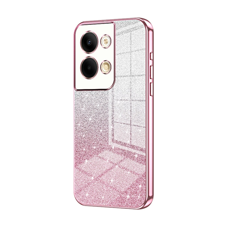 For OPPO Reno9 / Reno9 Pro Gradient Glitter Powder Electroplated Phone Case(Pink) - OPPO Cases by PMC TechLife | Online Shopping South Africa | PMC TechLife | Buy Now Pay Later Mobicred