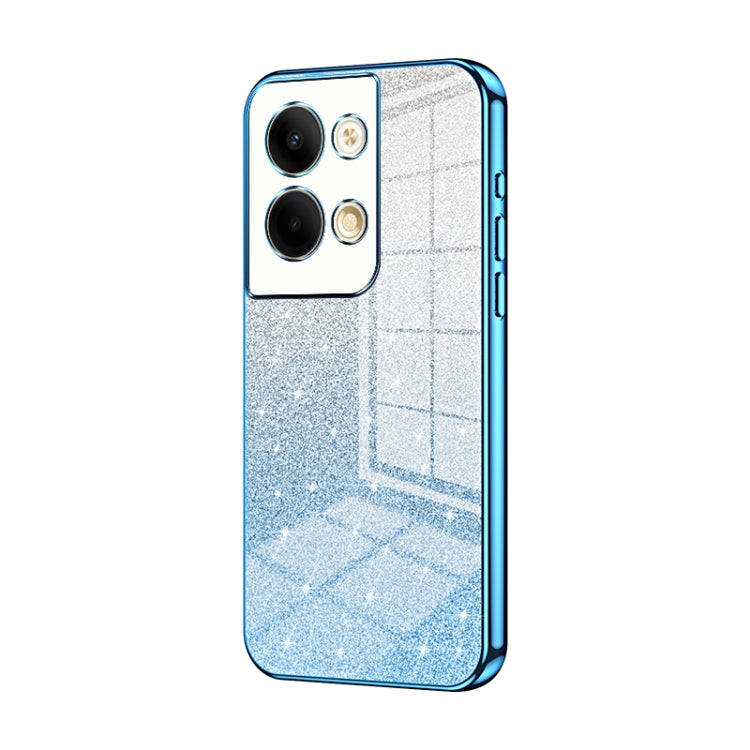 For OPPO Reno9 / Reno9 Pro Gradient Glitter Powder Electroplated Phone Case(Blue) - OPPO Cases by PMC TechLife | Online Shopping South Africa | PMC TechLife | Buy Now Pay Later Mobicred