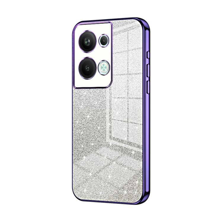 For OPPO Reno9 Pro+ Gradient Glitter Powder Electroplated Phone Case(Purple) - OPPO Cases by PMC TechLife | Online Shopping South Africa | PMC TechLife | Buy Now Pay Later Mobicred