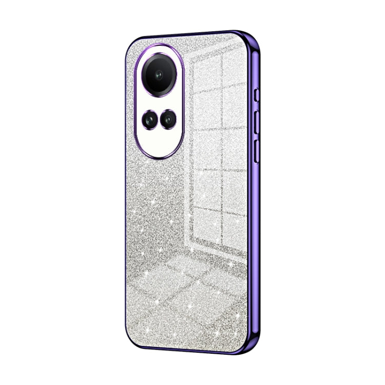 For OPPO Reno10 5G/Reno10 Pro 5G Global Gradient Glitter Powder Electroplated Phone Case(Purple) - OPPO Cases by PMC TechLife | Online Shopping South Africa | PMC TechLife | Buy Now Pay Later Mobicred