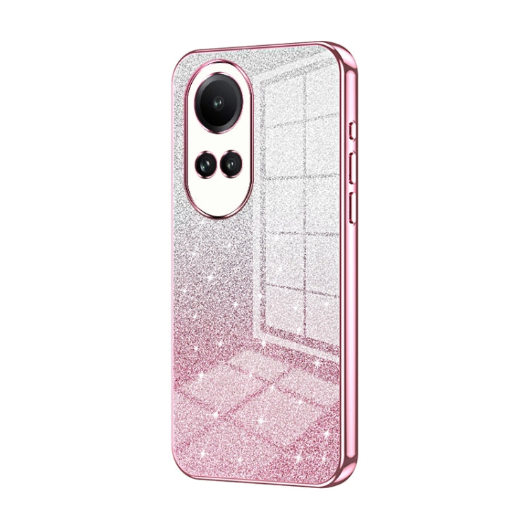 For OPPO Reno10 5G/Reno10 Pro 5G Global Gradient Glitter Powder Electroplated Phone Case(Pink) - OPPO Cases by PMC TechLife | Online Shopping South Africa | PMC TechLife | Buy Now Pay Later Mobicred
