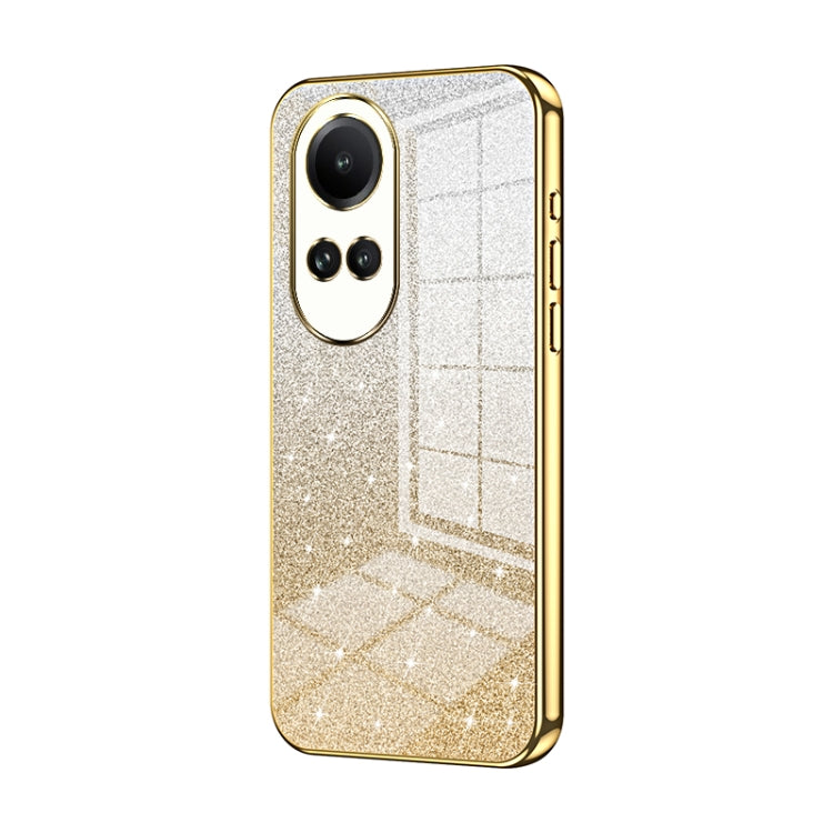 For OPPO Reno10 5G/Reno10 Pro 5G Global Gradient Glitter Powder Electroplated Phone Case(Gold) - OPPO Cases by PMC TechLife | Online Shopping South Africa | PMC TechLife | Buy Now Pay Later Mobicred
