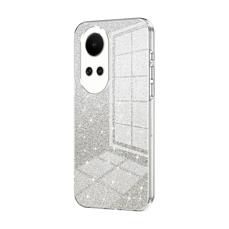 For OPPO Reno10 5G/Reno10 Pro 5G Global Gradient Glitter Powder Electroplated Phone Case(Transparent) - OPPO Cases by PMC TechLife | Online Shopping South Africa | PMC TechLife | Buy Now Pay Later Mobicred