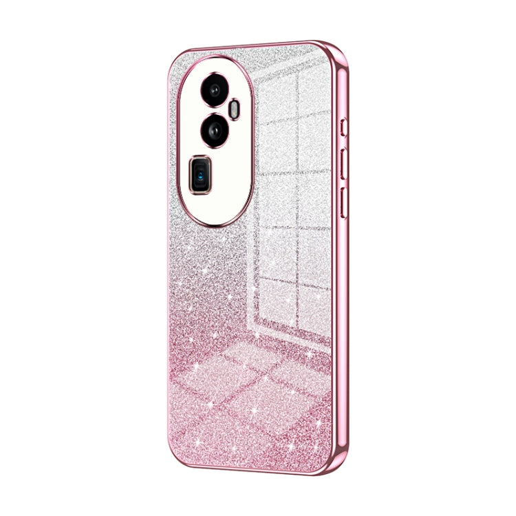 For OPPO Reno10 Pro+ Gradient Glitter Powder Electroplated Phone Case(Pink) - free shipping - PMC TechLife - Order now!