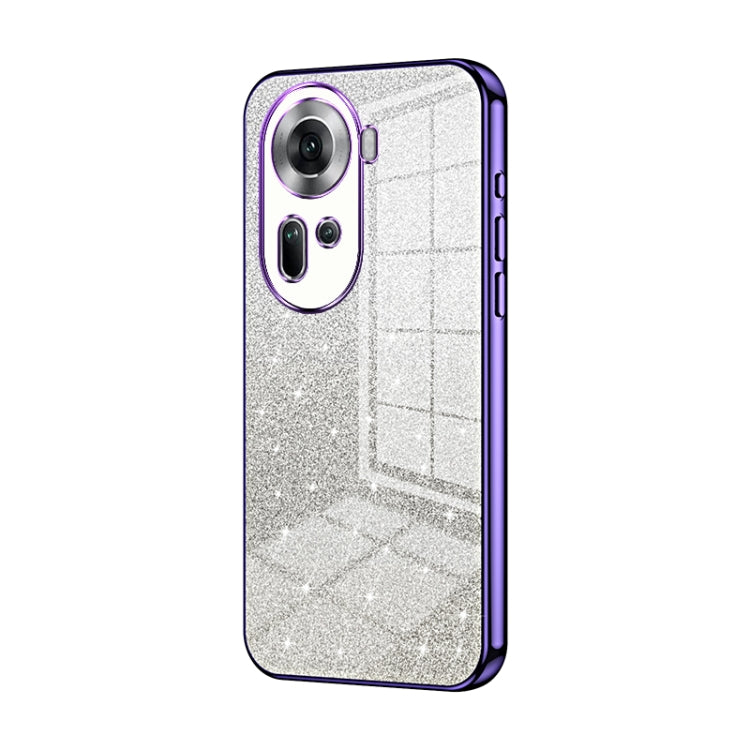 For OPPO Reno11 Global Gradient Glitter Powder Electroplated Phone Case(Purple) - Reno11 Cases by PMC TechLife | Online Shopping South Africa | PMC TechLife | Buy Now Pay Later Mobicred