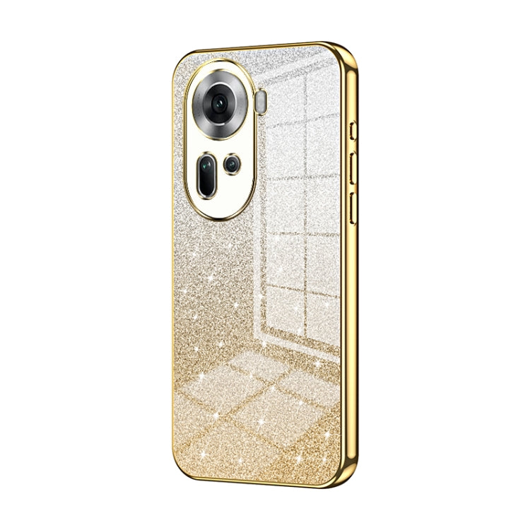 For OPPO Reno11 Global Gradient Glitter Powder Electroplated Phone Case(Gold) - Reno11 Cases by PMC TechLife | Online Shopping South Africa | PMC TechLife | Buy Now Pay Later Mobicred