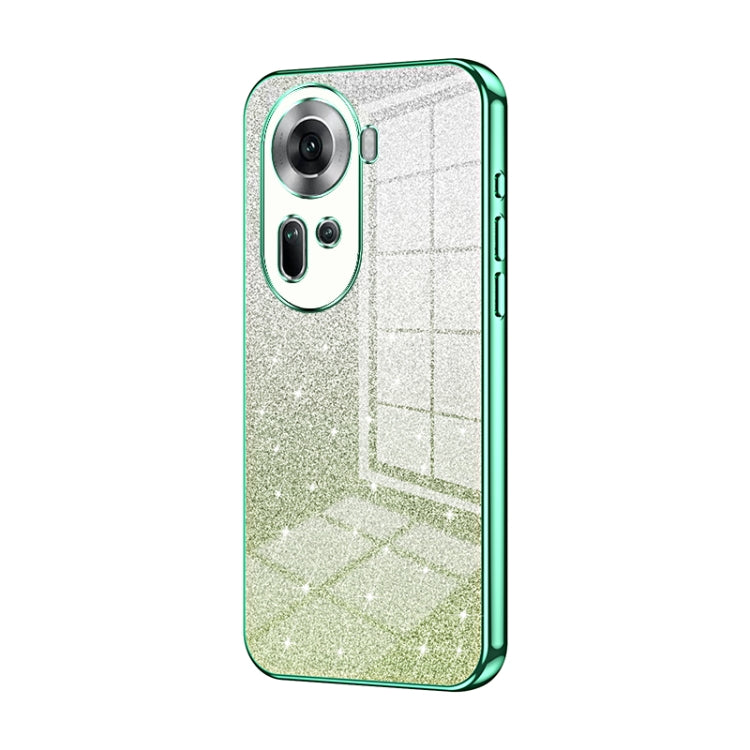 For OPPO Reno11 Global Gradient Glitter Powder Electroplated Phone Case(Green) - Reno11 Cases by PMC TechLife | Online Shopping South Africa | PMC TechLife | Buy Now Pay Later Mobicred