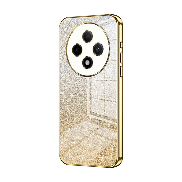 For OPPO A3 Pro Gradient Glitter Powder Electroplated Phone Case(Gold) - OPPO Cases by PMC TechLife | Online Shopping South Africa | PMC TechLife | Buy Now Pay Later Mobicred