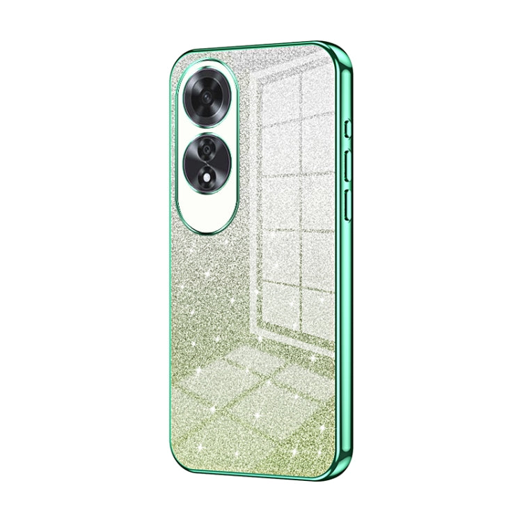 For OPPO A60 Gradient Glitter Powder Electroplated Phone Case(Green) - OPPO Cases by PMC TechLife | Online Shopping South Africa | PMC TechLife | Buy Now Pay Later Mobicred