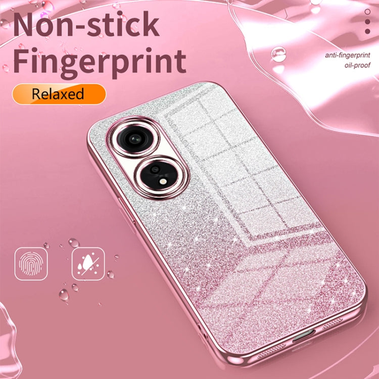 For OPPO Reno7 SE Gradient Glitter Powder Electroplated Phone Case(Purple) - OPPO Cases by PMC TechLife | Online Shopping South Africa | PMC TechLife | Buy Now Pay Later Mobicred