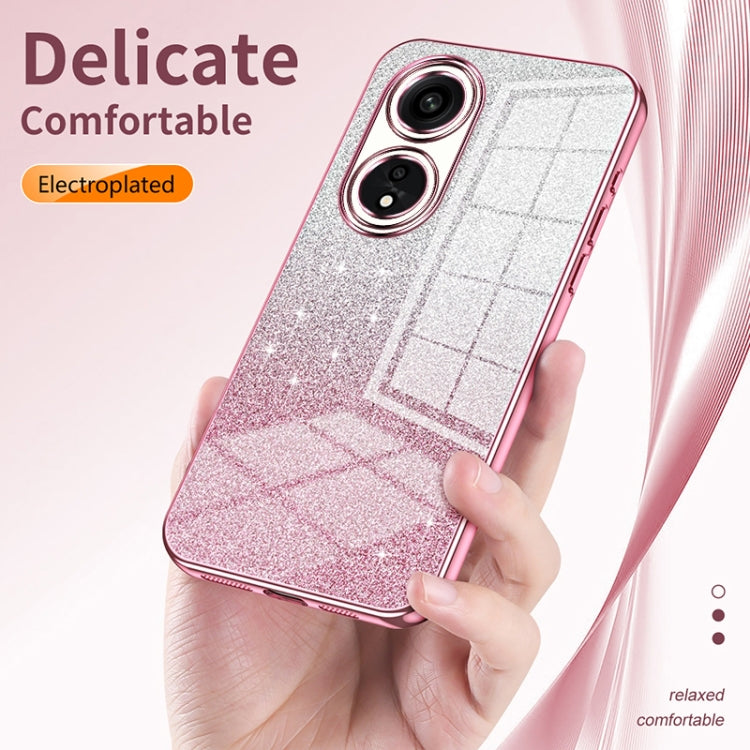 For OPPO Reno7 Pro Gradient Glitter Powder Electroplated Phone Case(Black) - OPPO Cases by PMC TechLife | Online Shopping South Africa | PMC TechLife | Buy Now Pay Later Mobicred