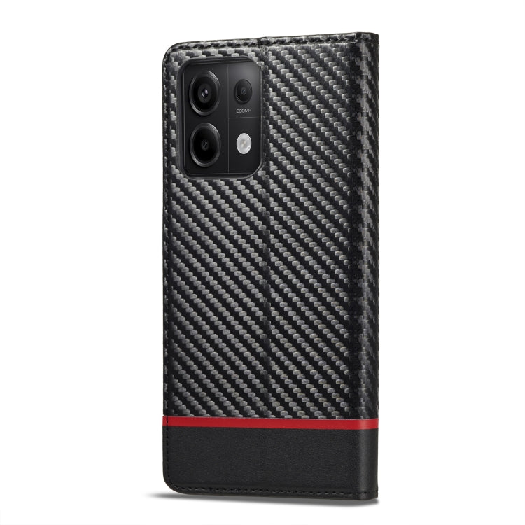For Xiaomi Redmi Note 13 4G LC.IMEEKE Carbon Fiber Texture Flip Leather Phone Case(Horizontal Black) - Note 13 Cases by LC.IMEEKE | Online Shopping South Africa | PMC TechLife | Buy Now Pay Later Mobicred