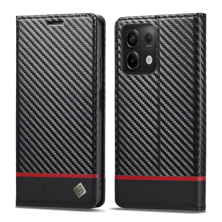 For Xiaomi Redmi 13C / Poco C65 LC.IMEEKE Carbon Fiber Texture Flip Leather Phone Case(Horizontal Black) - free shipping - PMC TechLife - Order now!