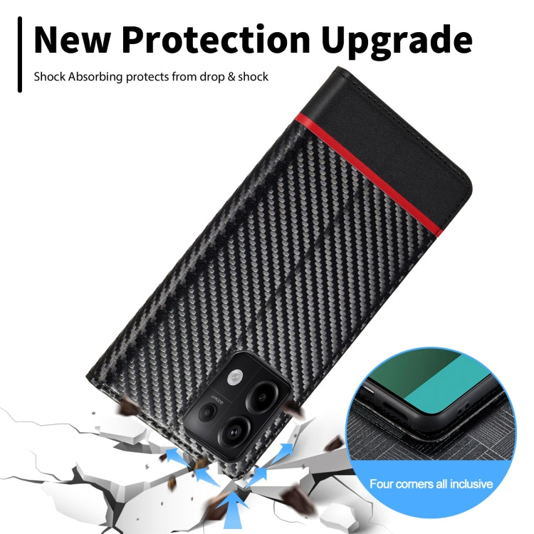 For Xiaomi Redmi 13C / Poco C65 LC.IMEEKE Carbon Fiber Texture Flip Leather Phone Case(Horizontal Black) - free shipping - PMC TechLife - Order now!
