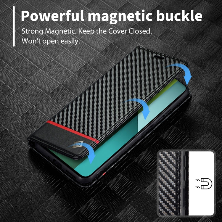 For Xiaomi Redmi 13C / Poco C65 LC.IMEEKE Carbon Fiber Texture Flip Leather Phone Case(Horizontal Black) - free shipping - PMC TechLife - Order now!