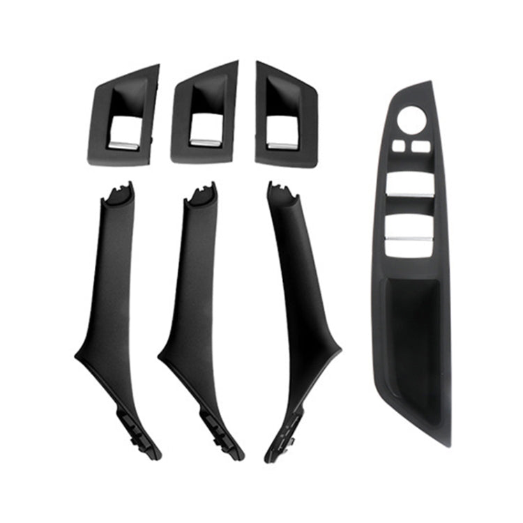 For BMW F10 / F18 5 Series 7pcs Car Inside Doors Handle Pull Trim Cover, Right Driving, 51417225874(Black) - Door Handles by PMC TechLife | Online Shopping South Africa | PMC TechLife