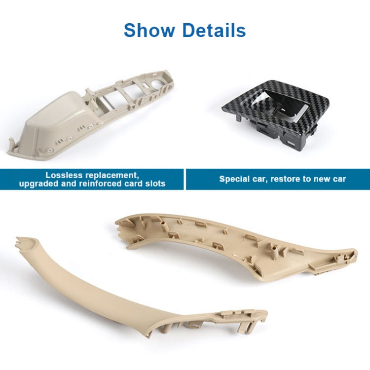 For BMW F10 / F18 5 Series 7pcs Car Inside Doors Handle Pull Trim Cover, Right Driving, 51417225874(Beige Yellow) - Door Handles by PMC TechLife | Online Shopping South Africa | PMC TechLife | Buy Now Pay Later Mobicred