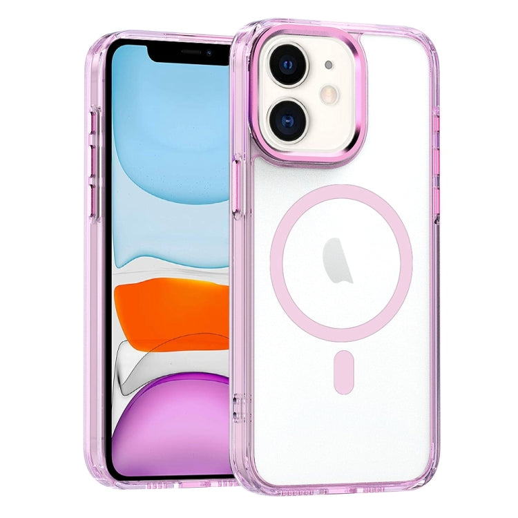 For iPhone 11 MagSafe Magnetic Clear Phone Case(Pink) - iPhone 11 Cases by PMC TechLife | Online Shopping South Africa | PMC TechLife