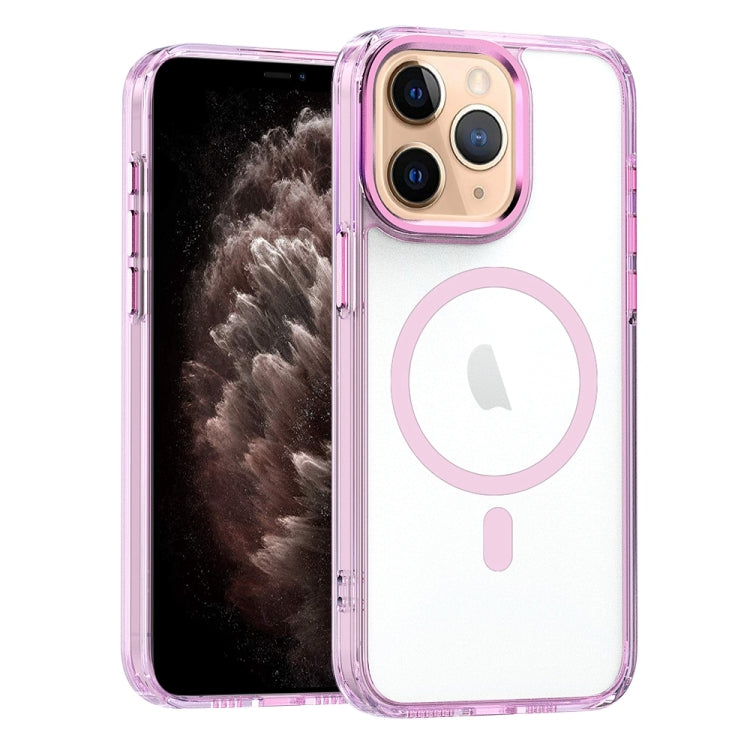 For iPhone 11 Pro Max MagSafe Magnetic Clear Phone Case(Pink) - iPhone 11 Pro Max Cases by PMC TechLife | Online Shopping South Africa | PMC TechLife