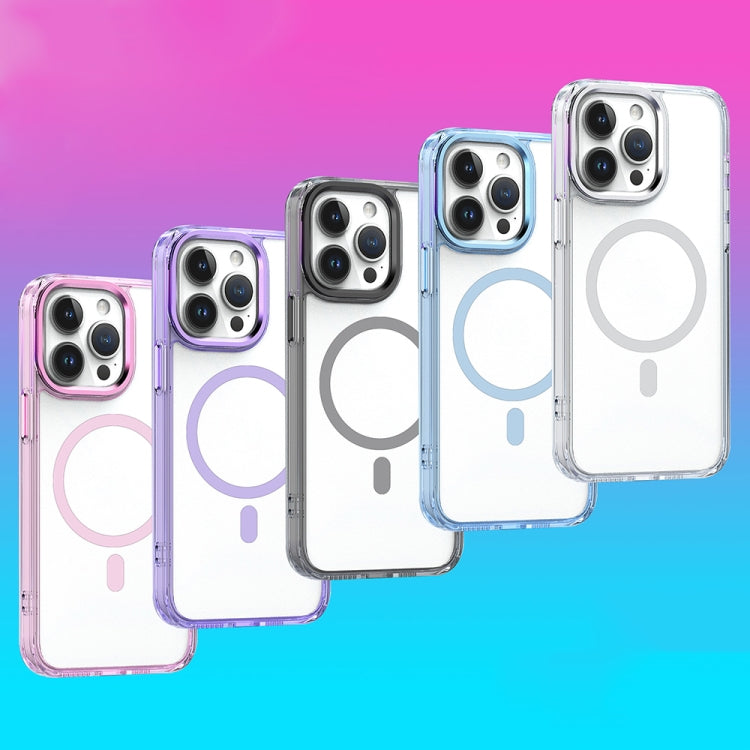 For iPhone 15 Plus MagSafe Magnetic Clear Phone Case(Purple) - iPhone 15 Plus Cases by PMC TechLife | Online Shopping South Africa | PMC TechLife