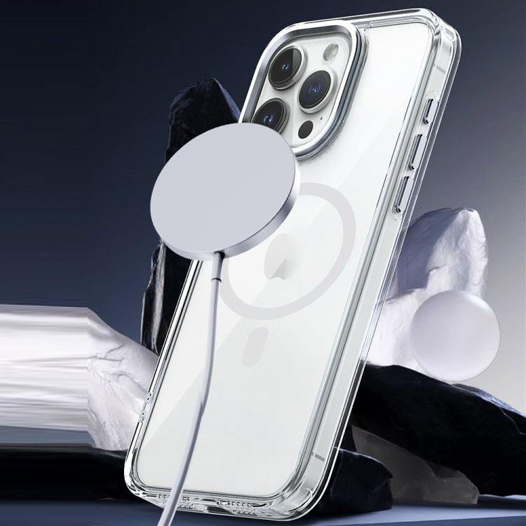 For iPhone 14 Pro Max MagSafe Magnetic Clear Phone Case(Purple) - iPhone 14 Pro Max Cases by PMC TechLife | Online Shopping South Africa | PMC TechLife