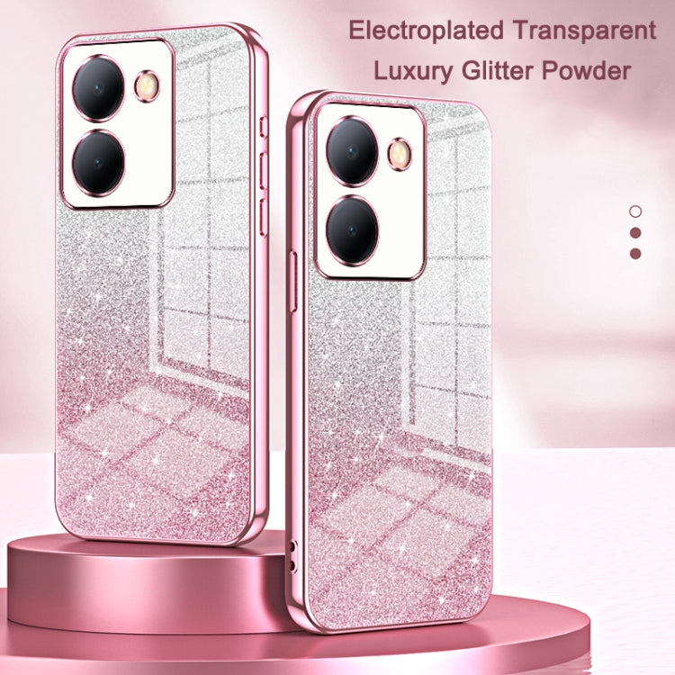 For vivo X100 Pro Gradient Glitter Powder Electroplated Phone Case(Transparent) - vivo Cases by imak | Online Shopping South Africa | PMC Jewellery | Buy Now Pay Later Mobicred