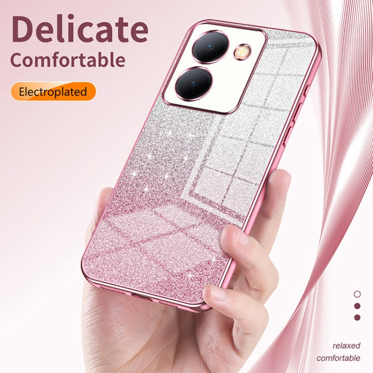 For vivo V29e Gradient Glitter Powder Electroplated Phone Case(Blue) - vivo Cases by PMC TechLife | Online Shopping South Africa | PMC TechLife | Buy Now Pay Later Mobicred