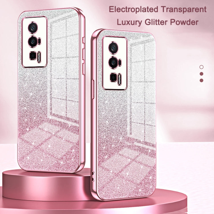 For Xiaomi Mi CC9 Pro / Mi Note 10 Gradient Glitter Powder Electroplated Phone Case(Pink) - Xiaomi Cases by PMC TechLife | Online Shopping South Africa | PMC TechLife