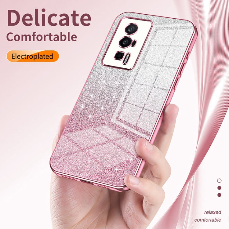 For Xiaomi Mi 10 Lite 5G Gradient Glitter Powder Electroplated Phone Case(Gold) - Xiaomi Cases by PMC TechLife | Online Shopping South Africa | PMC TechLife | Buy Now Pay Later Mobicred