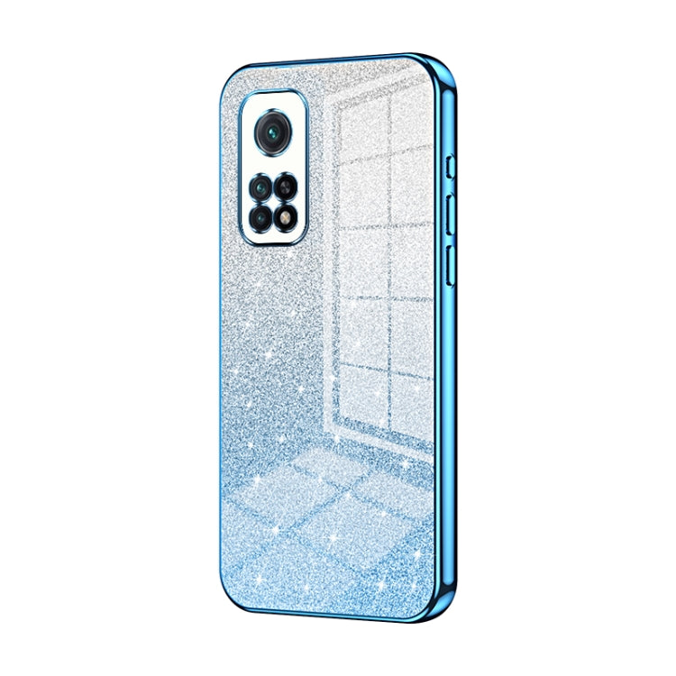 For Xiaomi Redmi K30S / Mi 10T Pro 5G Gradient Glitter Powder Electroplated Phone Case(Blue) - free shipping - PMC TechLife - Order now!