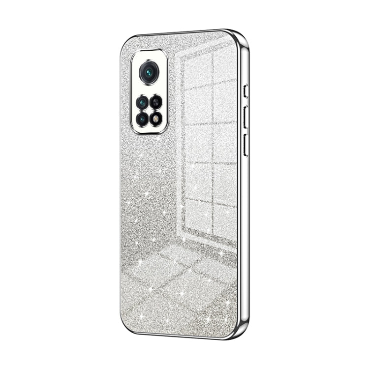 For Xiaomi Redmi K30S / Mi 10T Pro 5G Gradient Glitter Powder Electroplated Phone Case(Silver) - Xiaomi Cases by PMC TechLife | Online Shopping South Africa | PMC TechLife | Buy Now Pay Later Mobicred