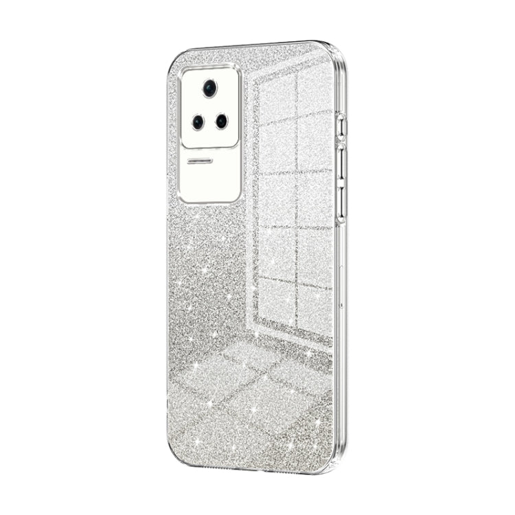 For Xiaomi Redmi K40S / Poco F4 Gradient Glitter Powder Electroplated Phone Case(Transparent) - Xiaomi Cases by PMC TechLife | Online Shopping South Africa | PMC TechLife | Buy Now Pay Later Mobicred