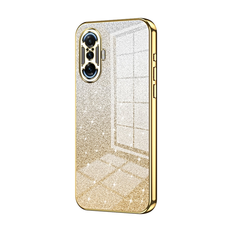For Xiaomi Redmi K40 Gaming/Poco F3 GT Gradient Glitter Powder Electroplated Phone Case(Gold) - Xiaomi Cases by PMC TechLife | Online Shopping South Africa | PMC TechLife | Buy Now Pay Later Mobicred