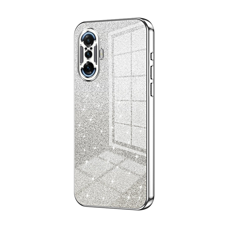 For Xiaomi Redmi K40 Gaming/Poco F3 GT Gradient Glitter Powder Electroplated Phone Case(Silver) - Xiaomi Cases by PMC TechLife | Online Shopping South Africa | PMC TechLife | Buy Now Pay Later Mobicred