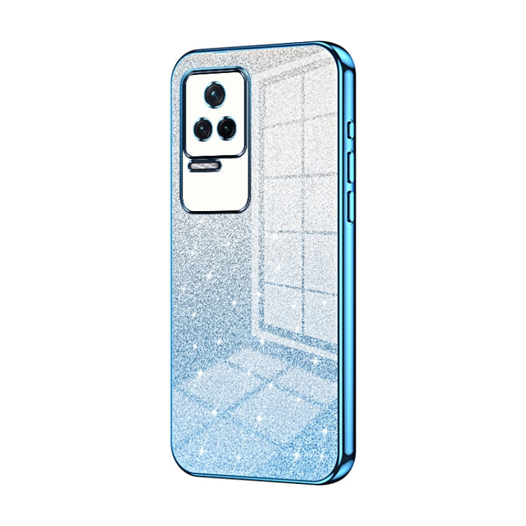 For Xiaomi Redmi K50 / K50 Pro Gradient Glitter Powder Electroplated Phone Case(Blue) - Xiaomi Cases by PMC TechLife | Online Shopping South Africa | PMC TechLife | Buy Now Pay Later Mobicred